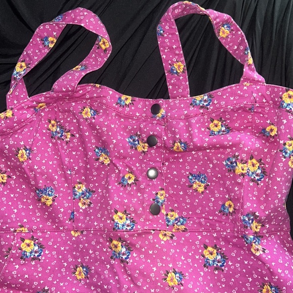 Pink patterned denim like dress. Size xxl - Picture 2 of 4